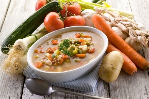 Суп на овощном бульоне